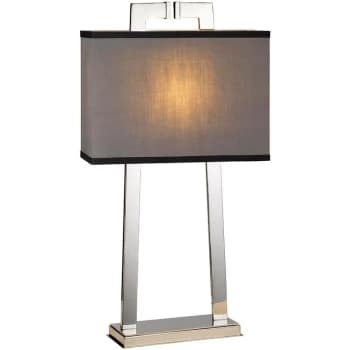 Image of Magro - 1 Light Table Lamp Polished Nickel, E27 - Elstead