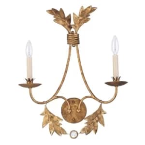 Image of Sweet Olive 2 Light Indoor Candle Wall Light Gold, E14