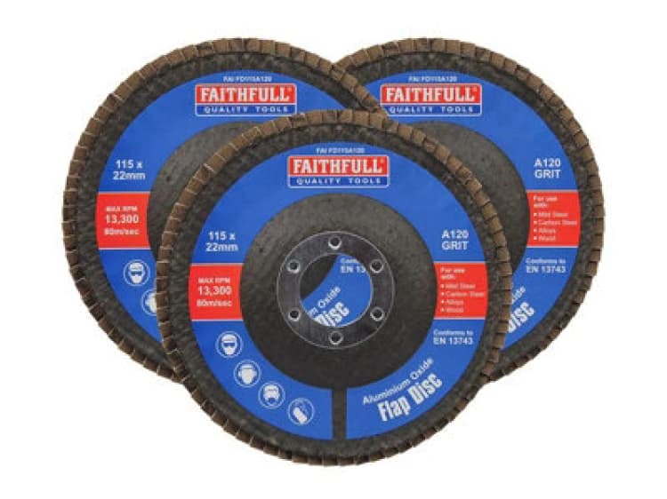 Image of Faithfull Aluminium Oxide Abrasive Flap Disc FAIFD11512A3 Diameter: 115mm