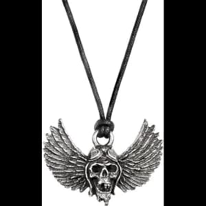 Image of Airbourne Winged Skull Necklace