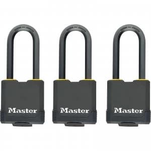 Image of Masterlock Excell Weather Tough Padlock Pack of 3 Keyed Alike 48mm Standard