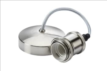 Image of KnightsBridge 6" E27 Vintage Pendant Set - Brushed Chrome