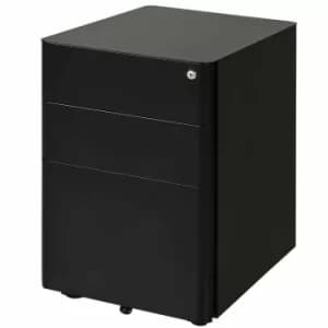 Image of Hudson 3 Drawer Metal Filing Cabinet, black