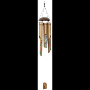 Image of Painted Hibiscus Bamboo Windchime