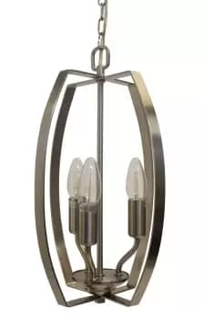 Image of Alexis 3 Light Antique Brass Wire Frame Pendant Ceiling Light