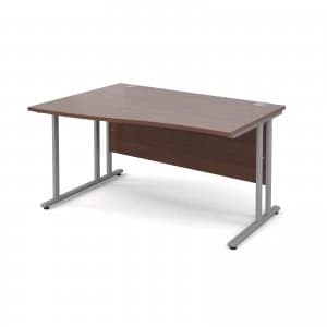 Image of Maestro 25 SL Left Hand Wave Desk 1400mm - Silver Cantilever Frame wa