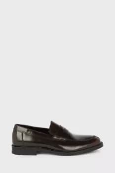 Image of Mens Burgundy Smart Leather Slip On Loafers