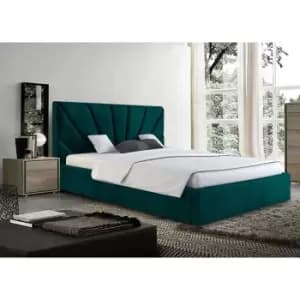 Image of Hamini Bed King Plush Velvet Green