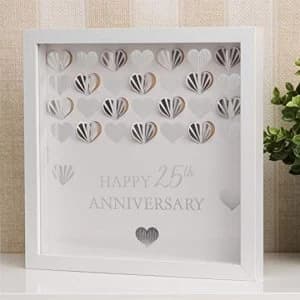 Image of Celebrations White Framed Wall Plaque - 25th Anniversary
