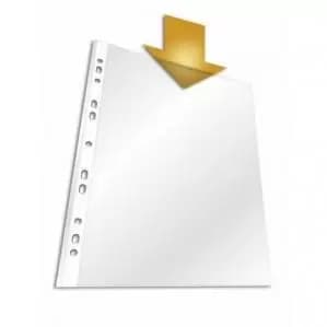 Image of Durable Punched Pockets A4 PP Top Opening Transparent Pack of 100