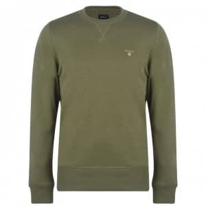 Image of Gant Original Crew Neck Sweatshirt - Olive 358