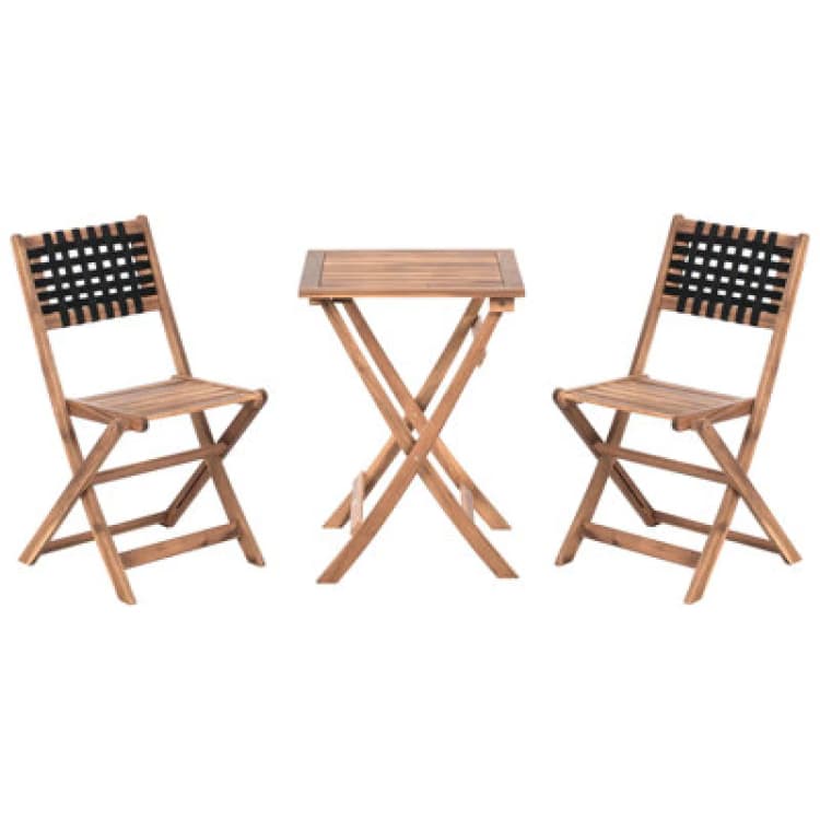 Image of Beliani Bistro Set Coniolo Acacia Wood Brown/ Black