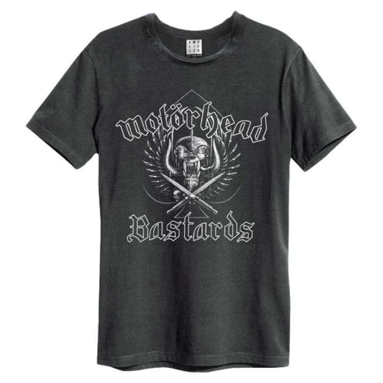 Image of Amplified Amplified Men Bastards Motorhead T-Shirt in Charcoal Size: Small Charcoal S Male 5063470006069