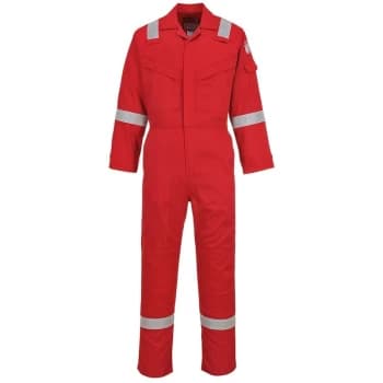 Image of Portwest FR21RERXL - sz XL Flame Resistant Super Light Weight Anti-Static Coverall 210g - Red