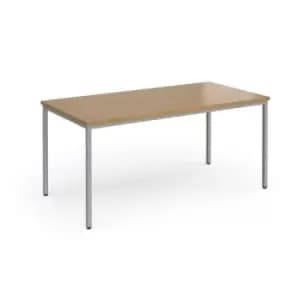 Image of Flexi 25 rectangular table with silver frame 1600mm x 800mm - oak