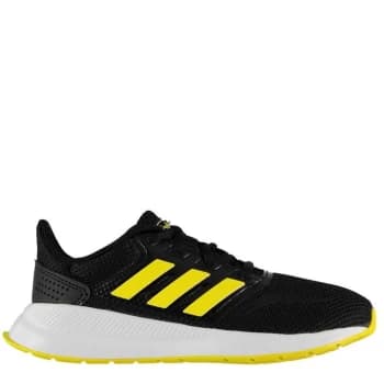 Image of adidas Falcon Childrens Trainers - Blk/Yellow/Wht