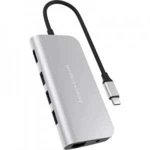 Image of HyperDrive HD30F-SILVER USB-C (USB 3.1) multiport hub Ultra HD compatibility, + USB C connector, + built-in SD card reader, Aluminium casing Silver