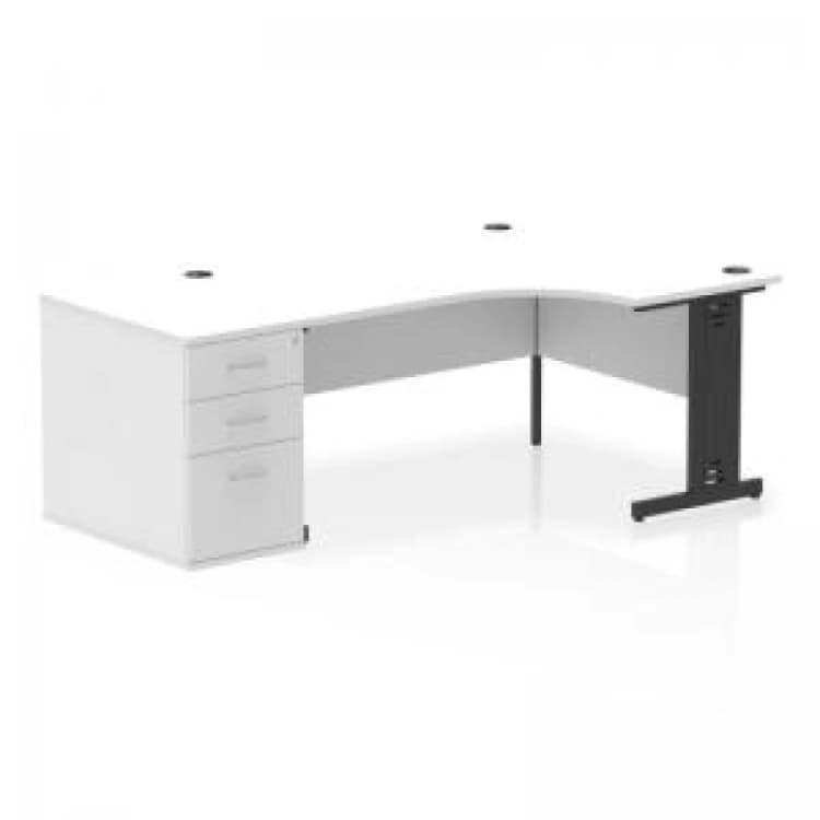 Image of Dynamic Impulse W1600 x D1200 x H730mm Right Hand Crescent Desk Cable EXR46017DY
