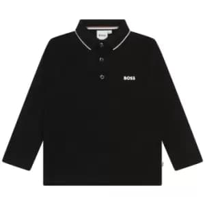 Image of Boss Boss Long Sleeve Small Polo Shirt Juniors - Black