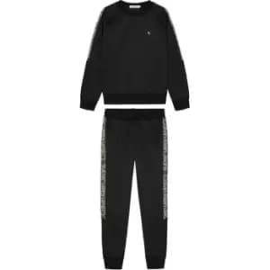 Image of Calvin Klein Jeans Ckj Tape Crewneck Set - Black
