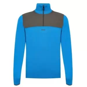 Image of Boss Zowler quarter Zip Knit - Blue