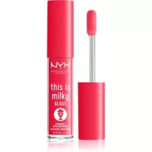 Image of NYX Professional Makeup This is Milky Gloss Milkshakes Hydrating Lip Gloss with Fragrance Shade 13 Cherry Milkshake 4 ml