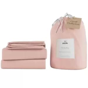 Image of Panda Bamboo & French Linen Complete Bedding Set Himalayan Pink - King