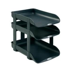 Image of Rexel Agenda2 Risers for Letter Trays Charcoal 1 x Pack of 5 Risers