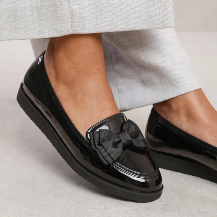 Image of Wheres That From Alpha Wide Fit Black Slip On Loafers Black 3