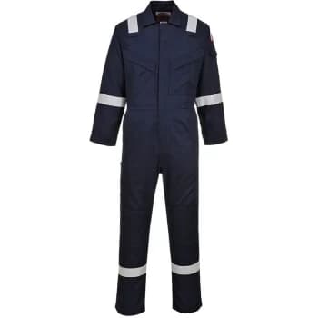 Image of Portwest FR21NARXXL - sz 2XL Flame Resistant Super Light Weight Anti-Static Coverall 210g - Navy