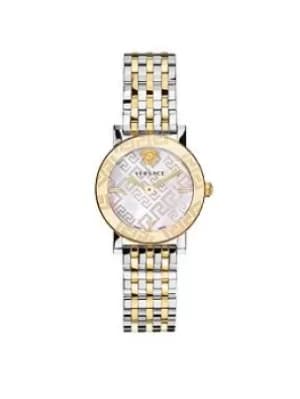 Image of Versace Greca Glass Ladies Watch, Silver, Women