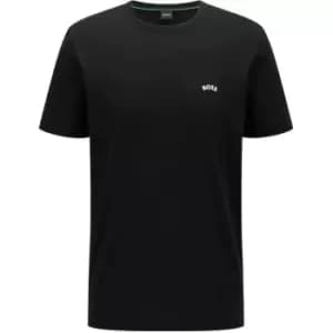 Image of Boss Curved Logo T Shirt - Black
