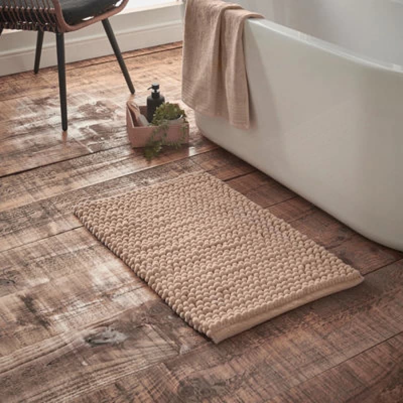 Image of Bianca 'Aspen Bobble' Bath Mat Natural