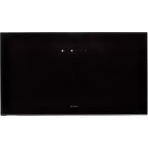 Image of Elica PLAT-BLK-80 80cm Chimney Cooker Hood - Black Glass - For Ducted/Recirculating Ventilation