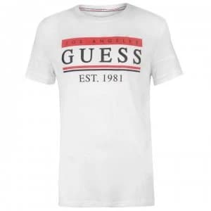 Image of Guess 81 Stripes T Shirt - True White
