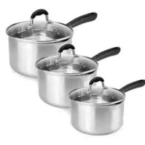 Image of Stainless Steel Saucepans - Set of 3 M&W