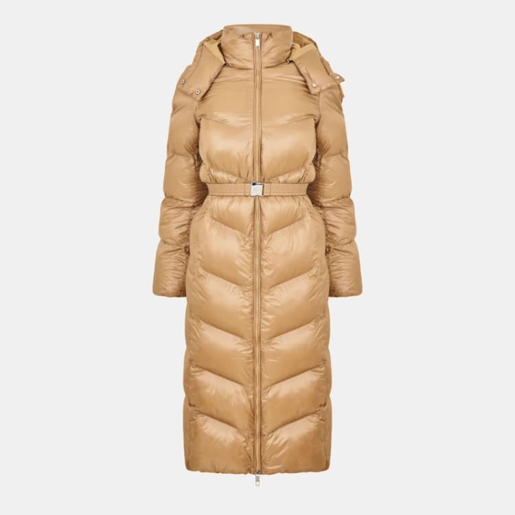 Image of Boss Womens Pamaxi3 Long Puffer Jacket Medium Beige female 4 (XXS)