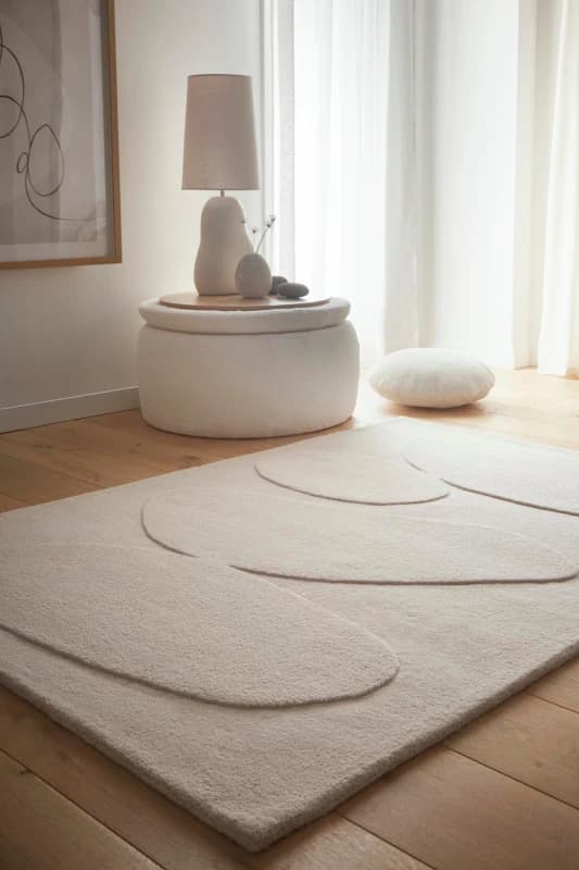 Image of Origins Sculptured Wool Pebble Rug Oatmeal - Origins - Size: 120X170 Oatmeal 120X170 HR94801