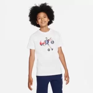 Image of Nike Paris Saint Germain Mascot T-Shirt 2023 2024 Juniors - White