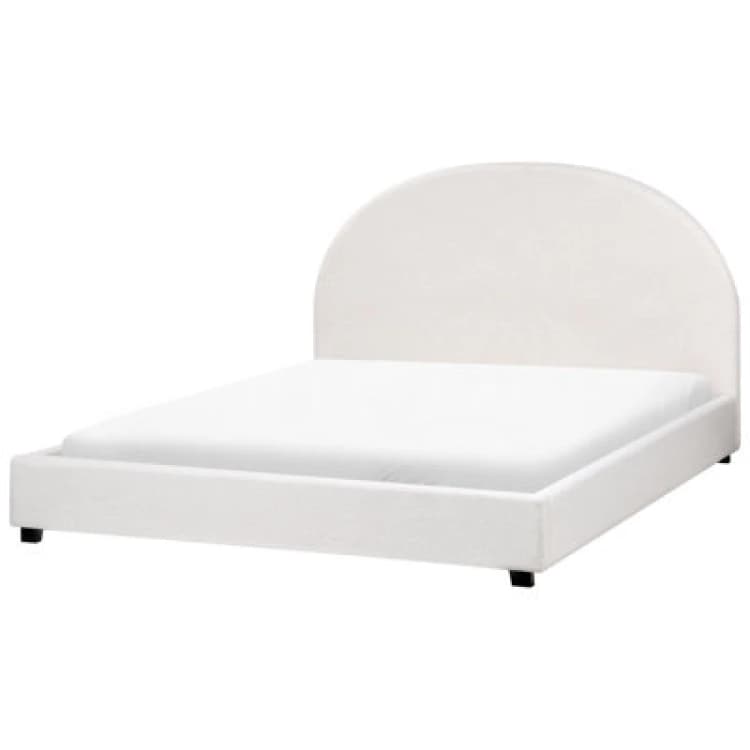 Image of Beliani Bed Fabric Vaucluse 160 X 200 Cm (Eu King Size) Off-White