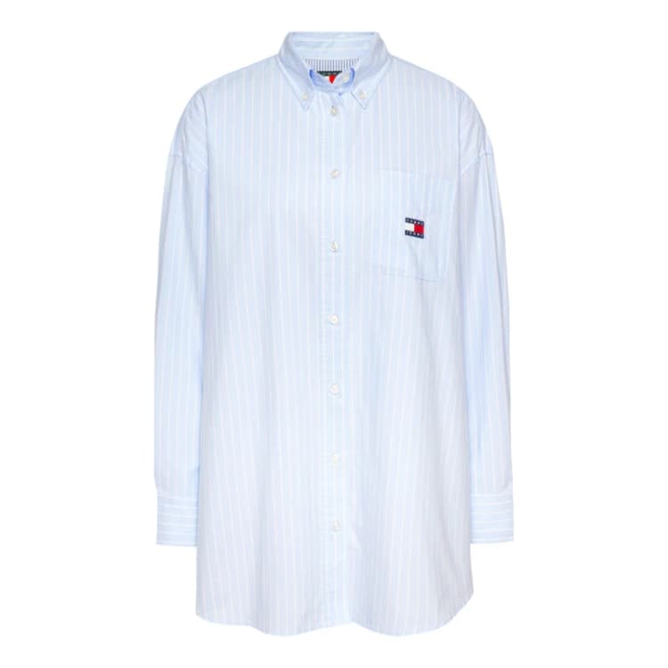 Image of Tommy Jeans Tommy Jeans TJW OVS BADGE OXFORD SHIRT EXT - Blue 12 Female