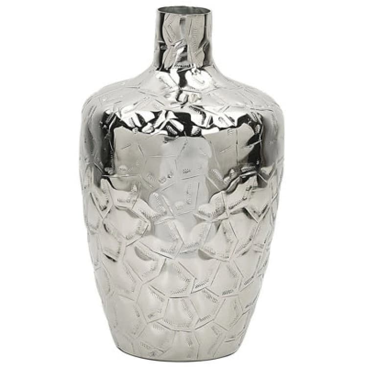 Image of Beliani Flower Vase Inshas Metal 33cm Silver