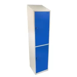 Image of Two Tier Hero Metal Locker, Blue Doors, 1950H x 450W x 450D