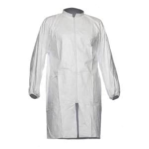 Image of Tyvek DuPont PL309 Lab Coat Pockets and Zip Disposable XXLarge White