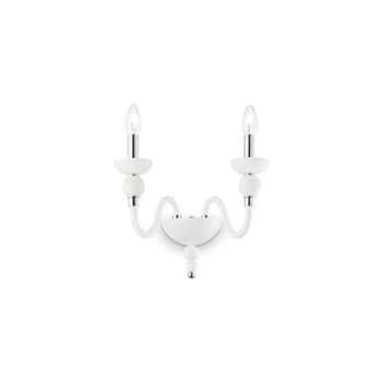 Image of Doge 2 Light Indoor Glass Candle Wall Light White, E14