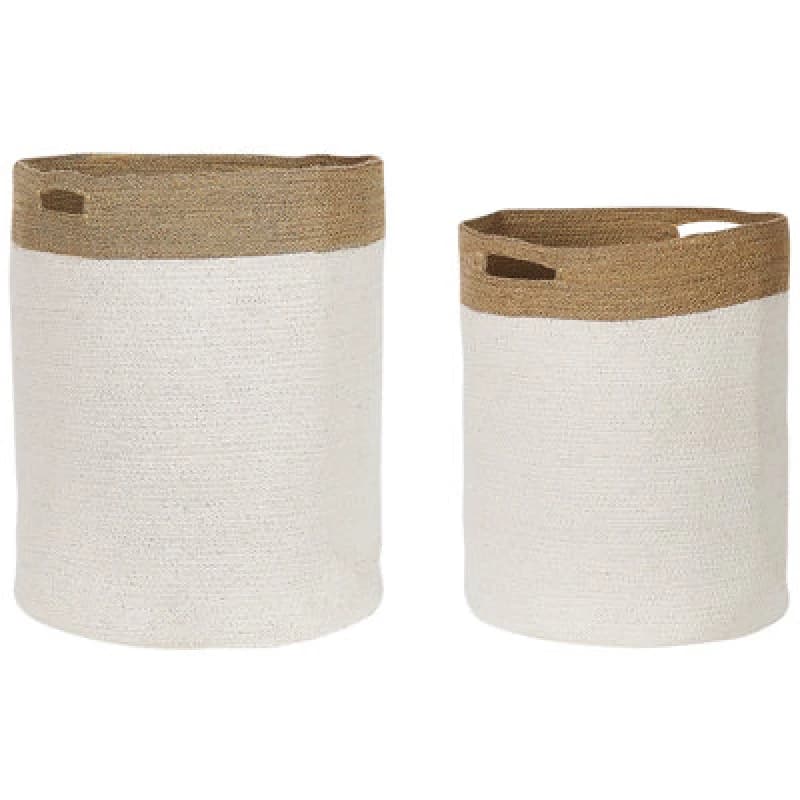 Image of Beliani Set Of 2 Baskets Kardh Cotton White