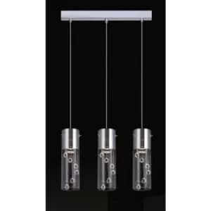 Image of Italux Cordell Crystals 3 Light Bar Pendant Ceiling Light, GU10