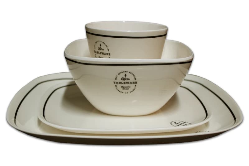 Image of OLPRO Ltd Signature Square Melamine Set (8 Piece) White unisex