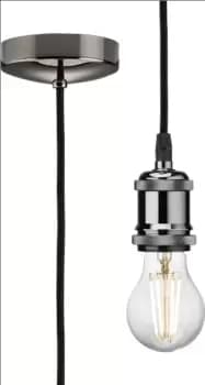 Image of KnightsBridge 1.8m E27 Vintage Pendant Set - Black Nickel