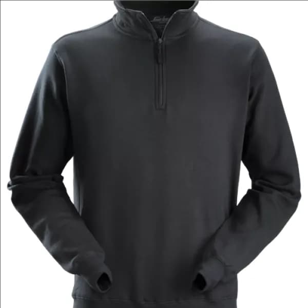 Image of Snickers 1/2 Zip Sweatshirt - Black - XXXL